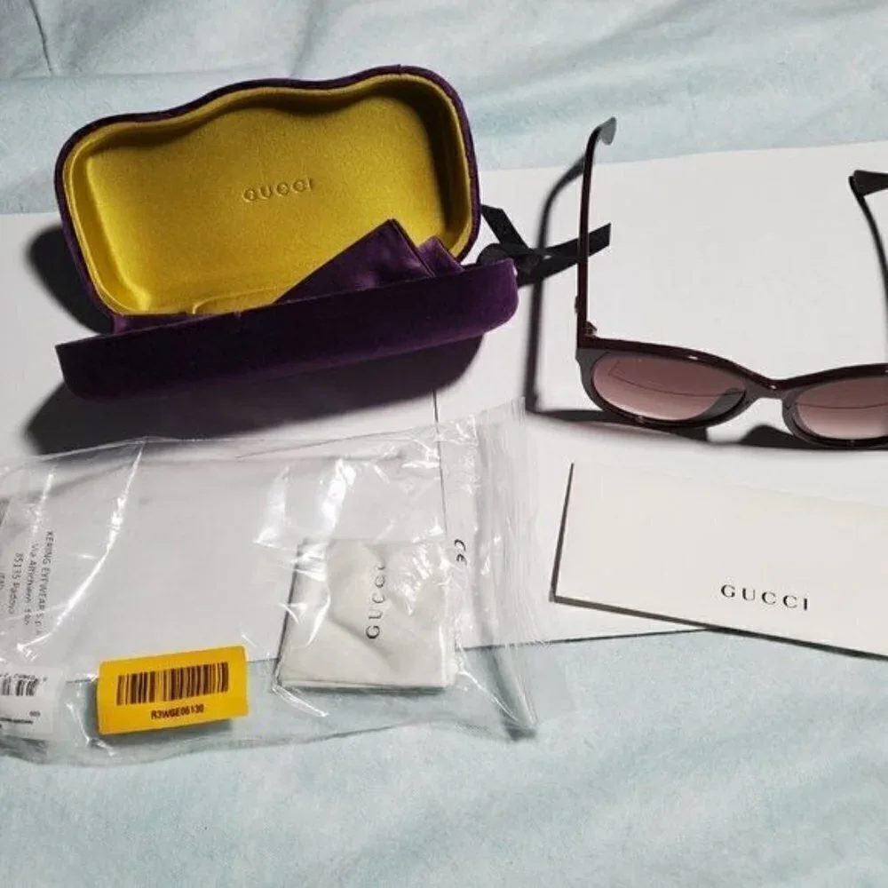 New- Authentic Gucci Brown Injection Molded Sunglasses